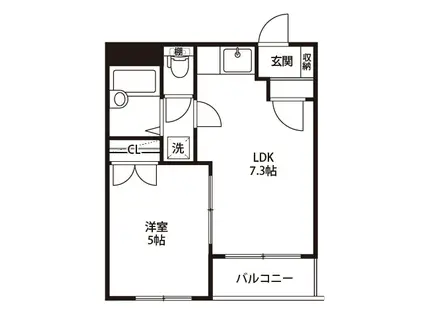 アーバンビューヒルズハウス(1LDK/2階)の間取り写真