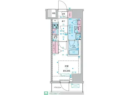 GENOVIA西川口III(1K/10階)の間取り写真