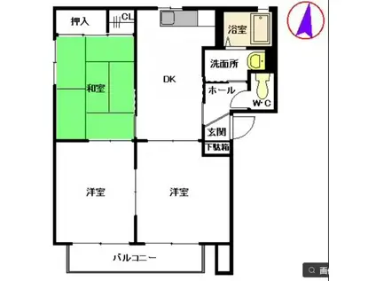 グリーンゲーブルス 参番館(3DK/2階)の間取り写真
