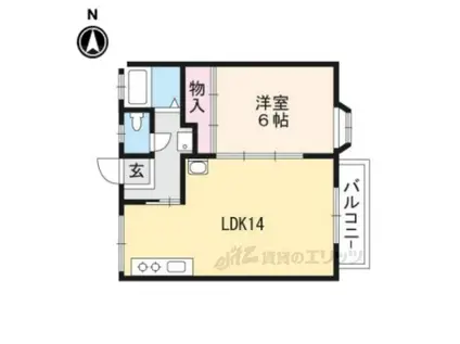 ジュノス唐崎(1LDK/1階)の間取り写真