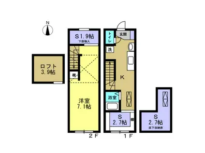 MARINO(1K/1階)の間取り写真