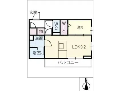 D-ROOM岐阜市黒野(1LDK/1階)の間取り写真