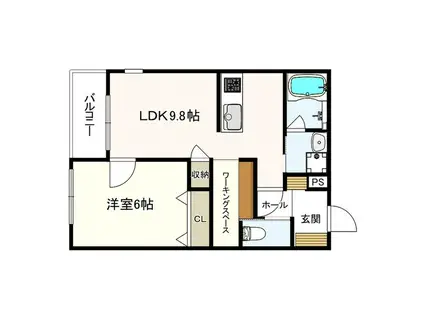 ヴェルメゾン吹田寿町(1SLDK/1階)の間取り写真