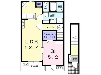 ベル ソレイユ(1LDK/2階)の間取り写真