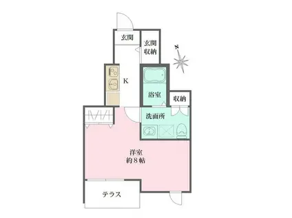 恵比寿 樹乃家(ワンルーム/1階)の間取り写真