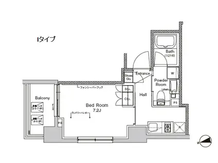 プラウドフラット門前仲町V(1K/3階)の間取り写真