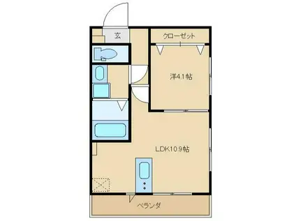 GREENNOAH(1LDK/3階)の間取り写真