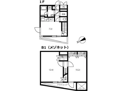 リーガランド恵比寿(2LDK/B1階)の間取り写真