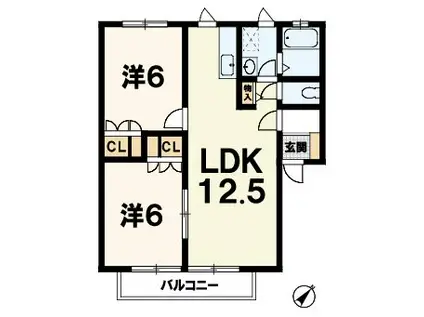 サニーコート(2LDK/1階)の間取り写真