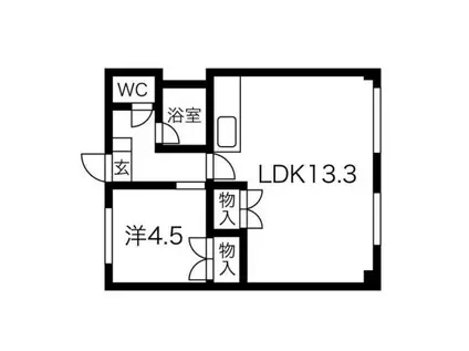 レインボー21(1LDK/3階)の間取り写真