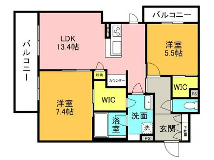 フィールドライト菅原(2LDK/3階)の間取り写真