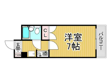 シティハウス4(1K/3階)の間取り写真