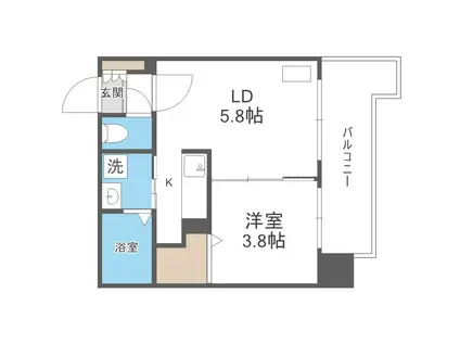 サンウッド札幌・医大前(1DK/9階)の間取り写真