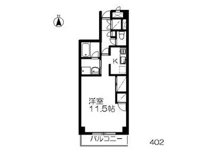 ロイヤルヒルズ中野(1K/4階)の間取り写真