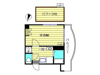 丸善高麗ハイツ(1K/4階)の間取り写真