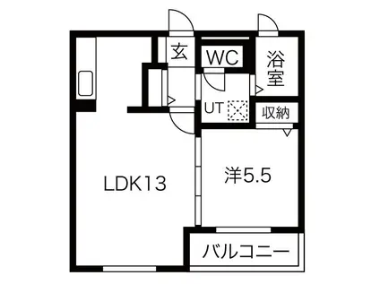 アティランス(1LDK/2階)の間取り写真