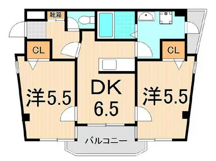北綾瀬PSSビル(2DK/4階)の間取り写真