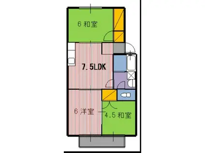 ハイマート東原(3DK/2階)の間取り写真