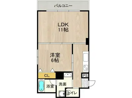 CITY SPIRE難波ウエストIIHERMITAGE NANBA(1K/3階)の間取り写真