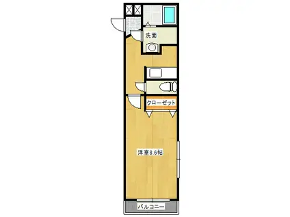 プロシードKMA(1K/2階)の間取り写真