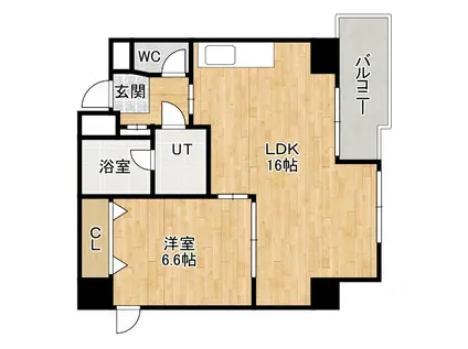 プロシード桜之宮(1LDK/2階)の間取り写真