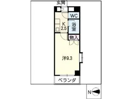 シティライフ上社北(1K/3階)の間取り写真