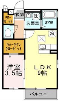 エクセレン(1LDK/2階)の間取り写真