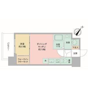セレニテ神戸西エクラ(1DK/12階)の間取り写真