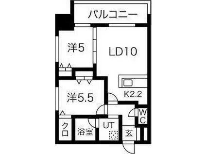 S-RESIDENCE円山表参道(2LDK/4階)の間取り写真