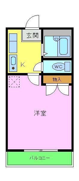 レオパレスピュア(1K/3階)の間取り写真