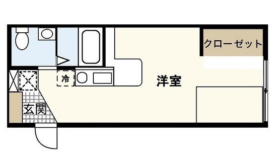 モーリスI(ワンルーム/1階)の間取り写真