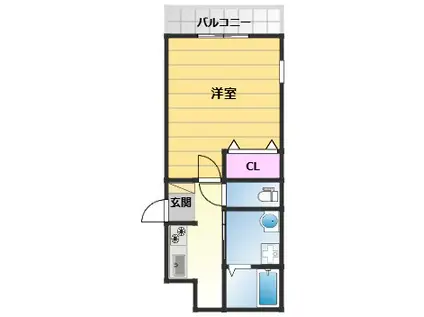 ユウパレス池上町(1K/3階)の間取り写真
