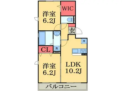 シャインハイツIII(2LDK/3階)の間取り写真