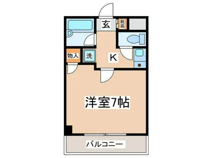 ダイケンブライト(1K/4階)の間取り写真