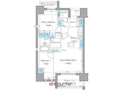IBIS三番町(2LDK/8階)の間取り写真