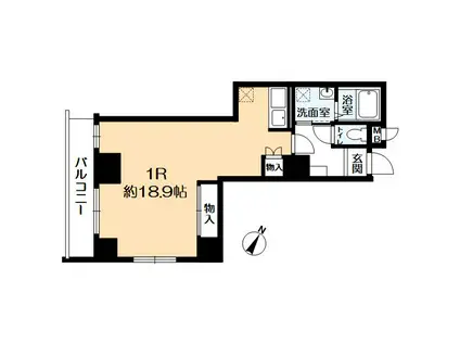 ヴィヴラサンク(ワンルーム/2階)の間取り写真