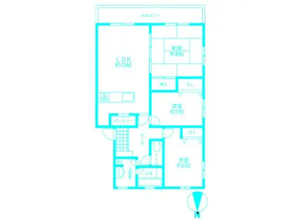 レガシィ白楽(3LDK/2階)の間取り写真