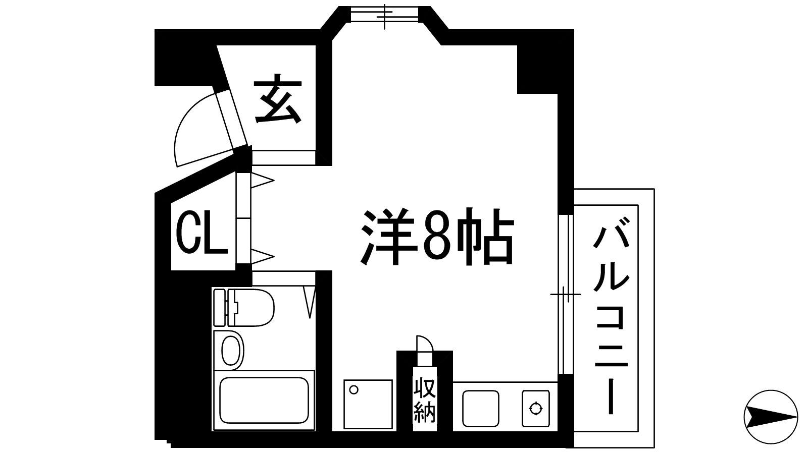 ロイヤルコート上池田(ワンルーム/4階)の間取り写真