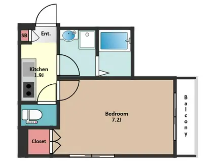 ファミール西大井(1K/2階)の間取り写真