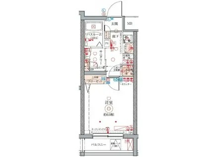 クレヴィスタ方南町II(1K/2階)の間取り写真