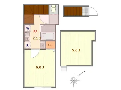 シーエス飛田給(1K/2階)の間取り写真