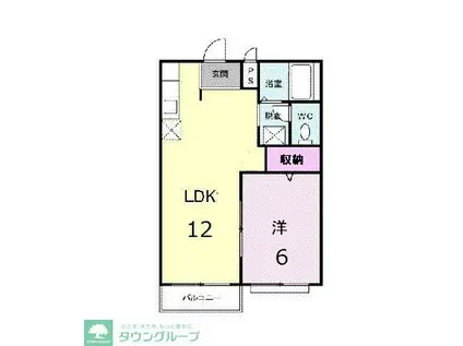 シャルムI(1LDK/1階)の間取り写真