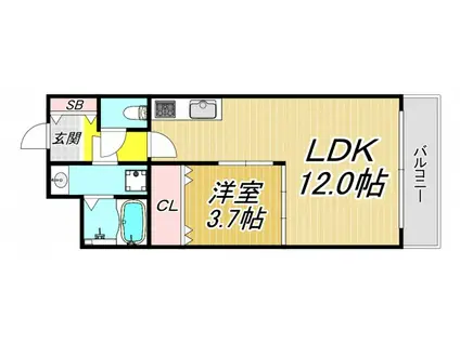 LOCUS II(1LDK/2階)の間取り写真