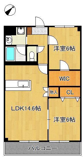 MERVEILLE ISHIDA(2LDK/2階)の間取り写真