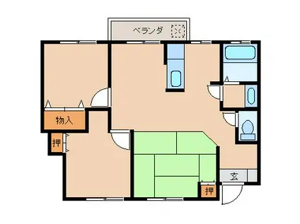 ミキハウス白木(2LDK/2階)の間取り写真