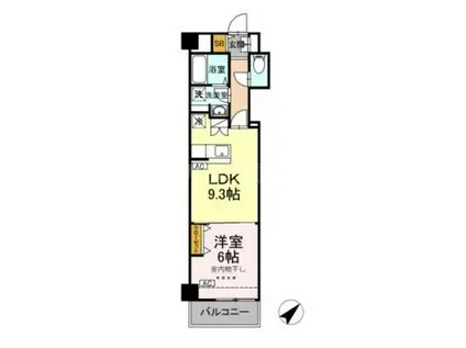 HILL FLAT OSAKI(1LDK/3階)の間取り写真