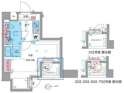 ジェノヴィア東向島IV(1K/3階)の間取り写真