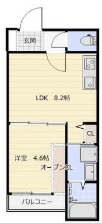 クレールソフィア(1LDK/2階)の間取り写真