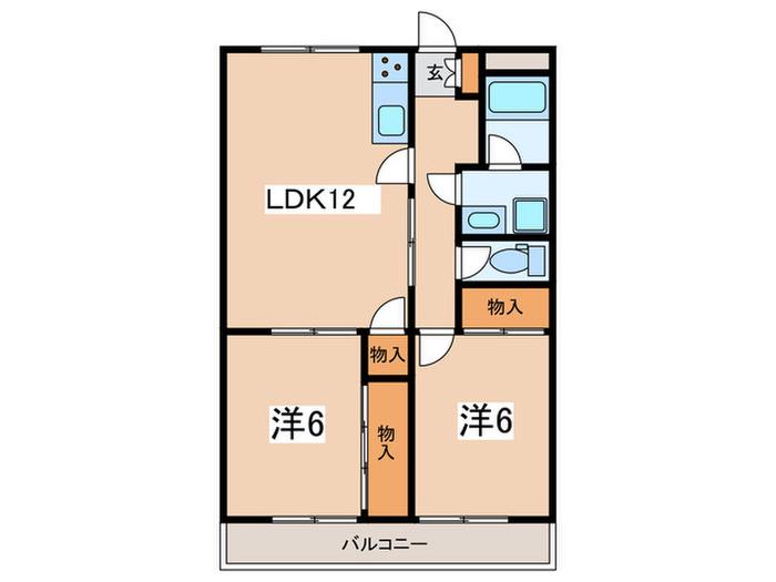 ヴァンベール文ケ岡II(3DK/1階)の間取り写真