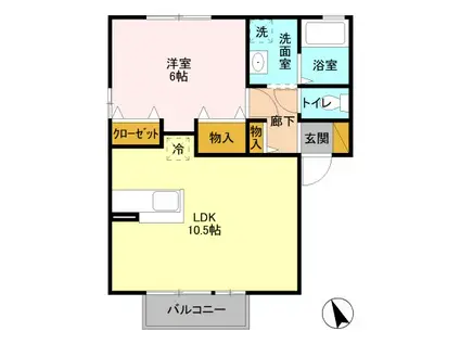 アージュIII(2DK/2階)の間取り写真